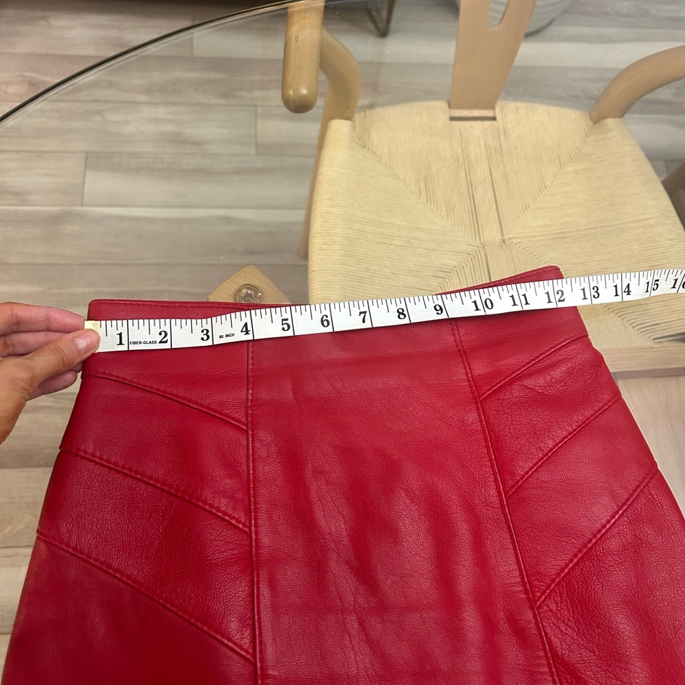 Danier Red Leather Skirt - Picture 10 of 13